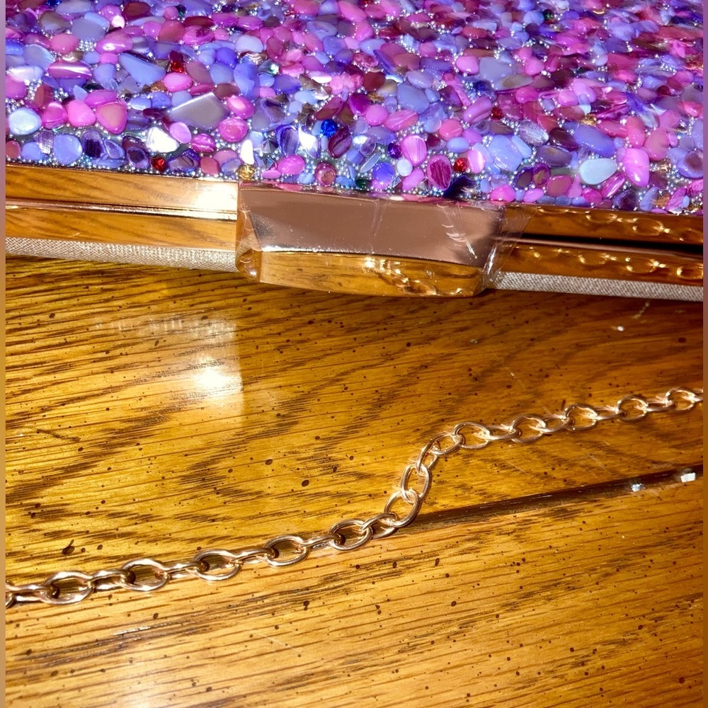 Embellished Crossbody/Clutch NWOT Purples, Pink and Rhinestones   - - Picture 4 of 16